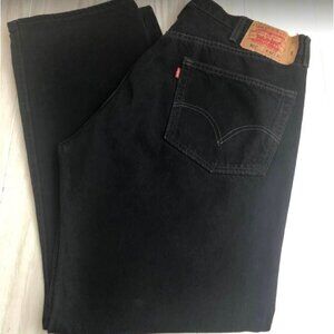 Levi's Men's 501 Black Denim Jeans Button Fly 42 x 32